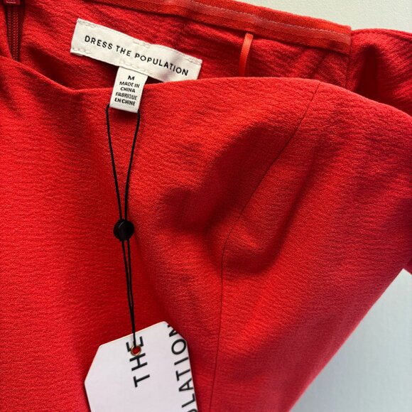 DRESS THE POPULATION RED FORMAL MIDI- NWT - Picture 3 of 3